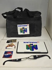 1996 Nintendo 64 Double Sided Store Display Logo Plastic With Bag 3D GLASSES 