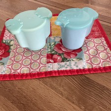 Vintage Tupperware Blue Sugar & Creamer Set 5...