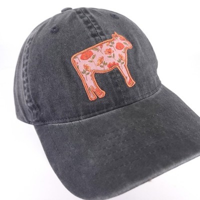 Cow Flower Hat Cap Elude Evolve Hidden Pony Tail Makeup Resistant Strapback Gray