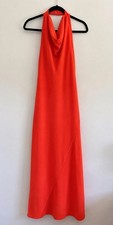 ASTR The Label Dalisay Cowl Neck Fire Orange Maxi Halter Dress Size M