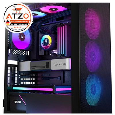 KEDIERS PC-Gehäuse Mid Tower ATX Gaming mit 6 PWM ARGB-Lüfter