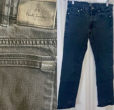 PAUL SMITH Black DarkWash Jeans Mens 29x30 Button Fly Standard Fit Cotton Blend