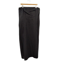 Quince Women 100% European Linen Strapless Maxi Dress Black Basic Sleeveless L