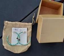 NWT Kendra Scott Insley Gold Hoop Earrings in Tel Amazonite Stunning