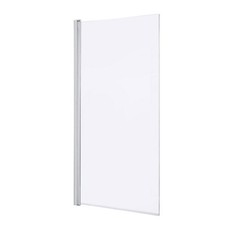 GoodHome Calera Straight Bath Screen Clear Glass Silver Effect Frame 850x1400mm