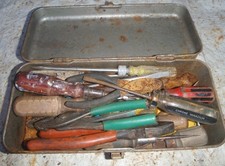 Lot Of Misc Hand Tools W Small Metal Toolbox Lot Of Misc Hand Tools W Small Metal Toolbox