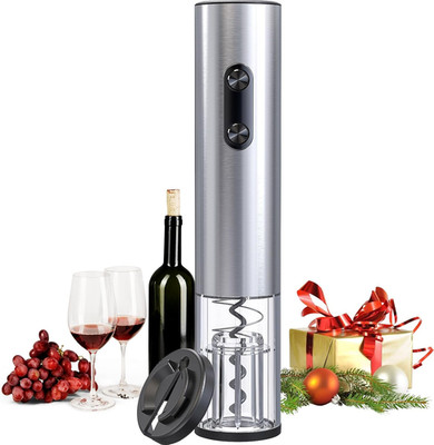 Electric Wine Opener, Battery-Operated Corkscrew with Foil Cutter & LED Light
