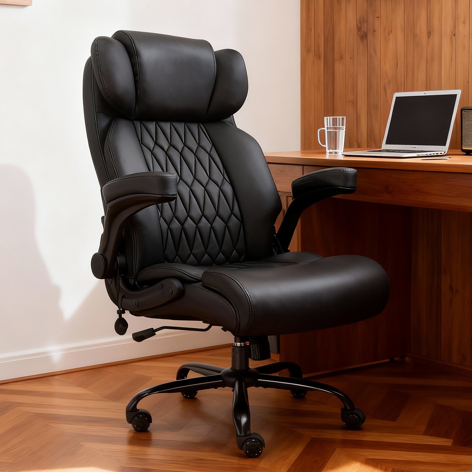 Ergonomic Leather Heavy Duty Computer Desk Chair