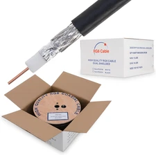 Cables Direct Online RG6 Coaxial Cable Dual Shield Bulk, 18 500FT, Black 