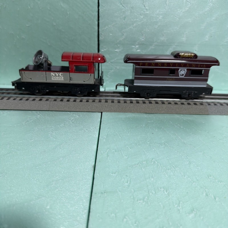 2 lot Marx New York Central Caboose custom light Pennsylvania custom 4 wheel 