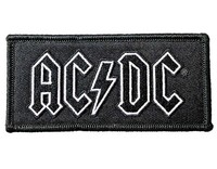Ac/Dc Patch Classic Band Logo Nue Offiziell Schwarz Iron On 10X4.5Cm Size One