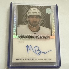 MATTY BENIERS 2022-23 Upper Deck The Cup Enshrinements AUTO /99   ROOKIE RC