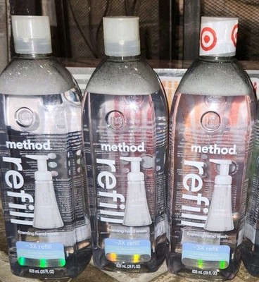 3 Lot Method Sweet Water Scent Foam Hand Wash 28 Fl Oz