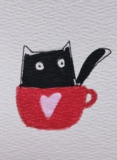 Aceo Original Mixed Media Cat