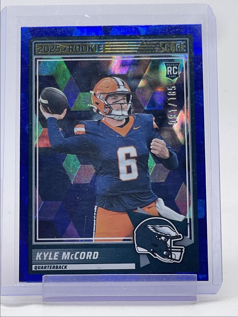 KYLE MCCORD 2025 SCORE FOOTBALL ROOKIE CUBIC EAGLES #73 RC /185 Q3641