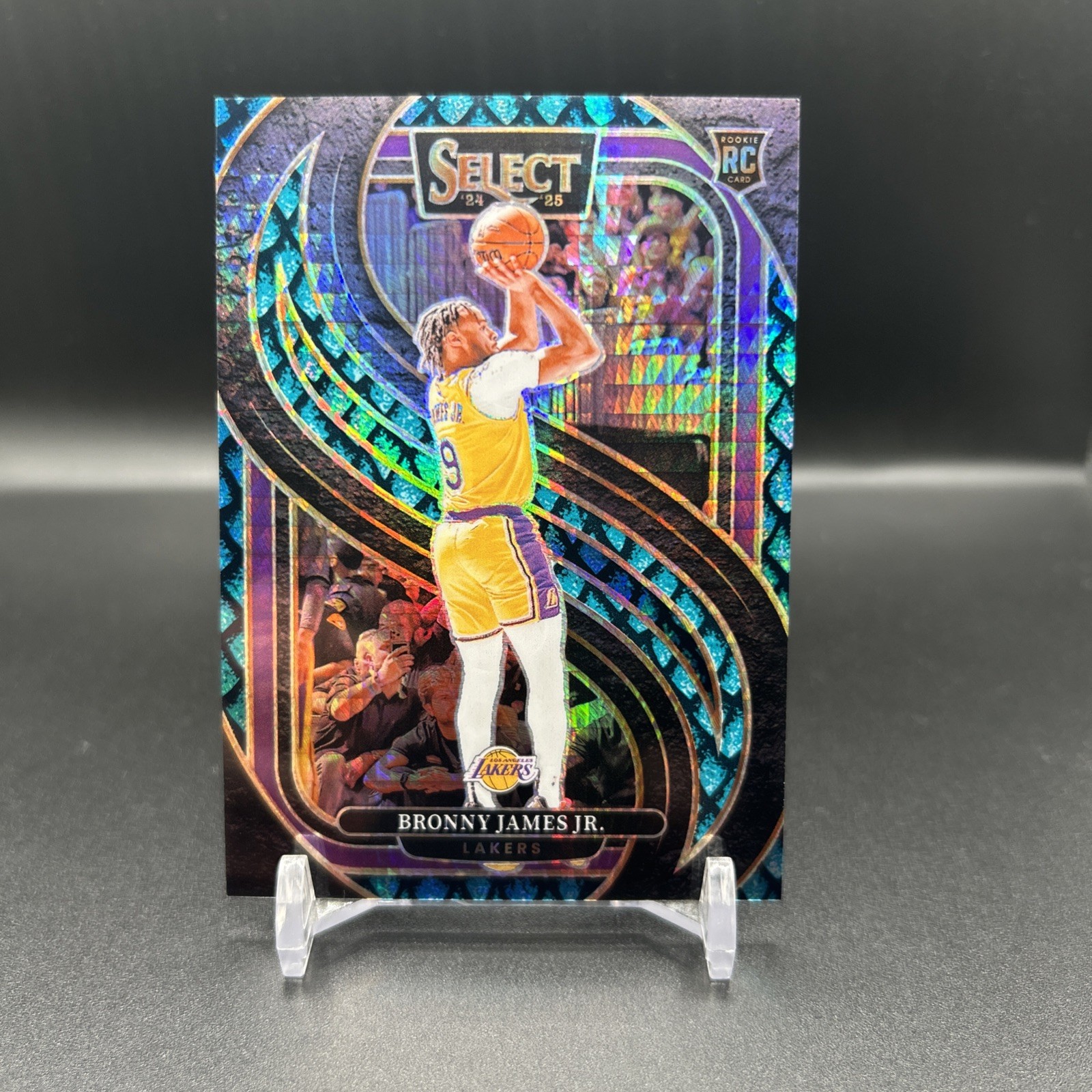 2024-25 Panini Select Premier Level Bronny James #179 Dragon Scale Prizm /8 (RC)