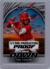 Tre Phelps 2025 Leaf Baseball Nation 1/1 Pre Production Proof