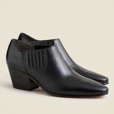 J.Crew Piper Low Ankle Boot Black Leather 6