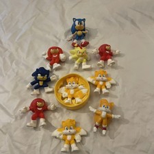 Mixed Lot of 10 Sonic the Hedgehog Figures McDonalds Happy Meal Cake Toppers A5