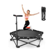 Foldable Mini Trampoline   One-Step Fold  Open, 42" Rebounder Trampoline
