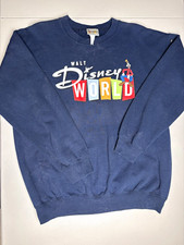 Vintage Disney Walt Disney World Adult Blue Crewneck Sweatshirt Pullover