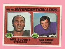 Click to enlarge 1975 Interception Leaders (Mel Blount / Paul Krause)