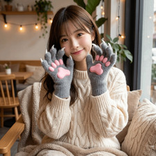 Long Cat Claw Gloves Furry Plush Gloves New Animal Claw Hand Gloves  Unisex