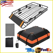 Universal Cargo Basket Luggage Carrier Holder 51"x36"x5" w/ Waterproof Cargo Bag