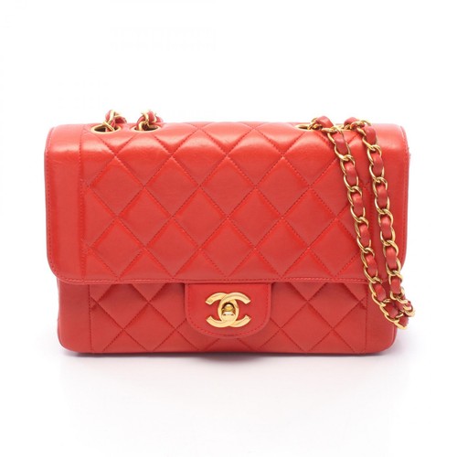 Chanel Matelasse Single Flap Shoulder Bag Lambskin sheepskin r0_0604