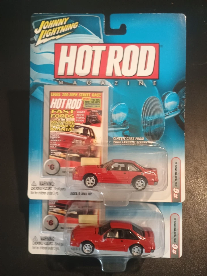 Johnny Lightning HOT ROD Magazine  1987 Ford Mustang GT 5.0 (Chase & Mainline) - Image 2 of 4
