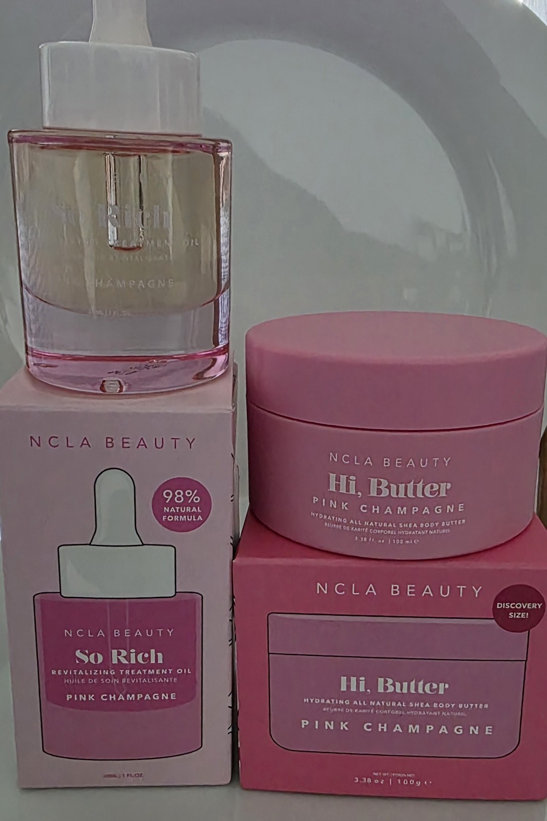 NCLA BEAUTY So Rich PINK CHAMPAGNE Revitalising Treatment Oil + Body Butter 100g