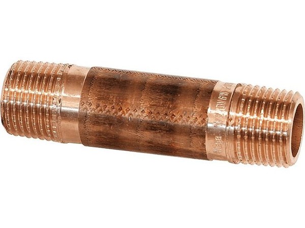 "Gewindefitting Rotguss Rohrdoppelnippel DN15 (1/2\") LäNge 60Mm Ag"-image