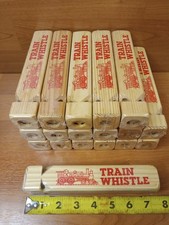 Train Whistles Wooden Square with 4 Different Train Whistle Sounds 18 Pcs New