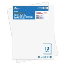 Premium White Foam Board 30  x 40  , Sturdy  Lightweight 3/16" Thick Board fo...