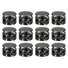 12pcs Metal Spring Cord Locks Toggles Stopper Slider Cord Black