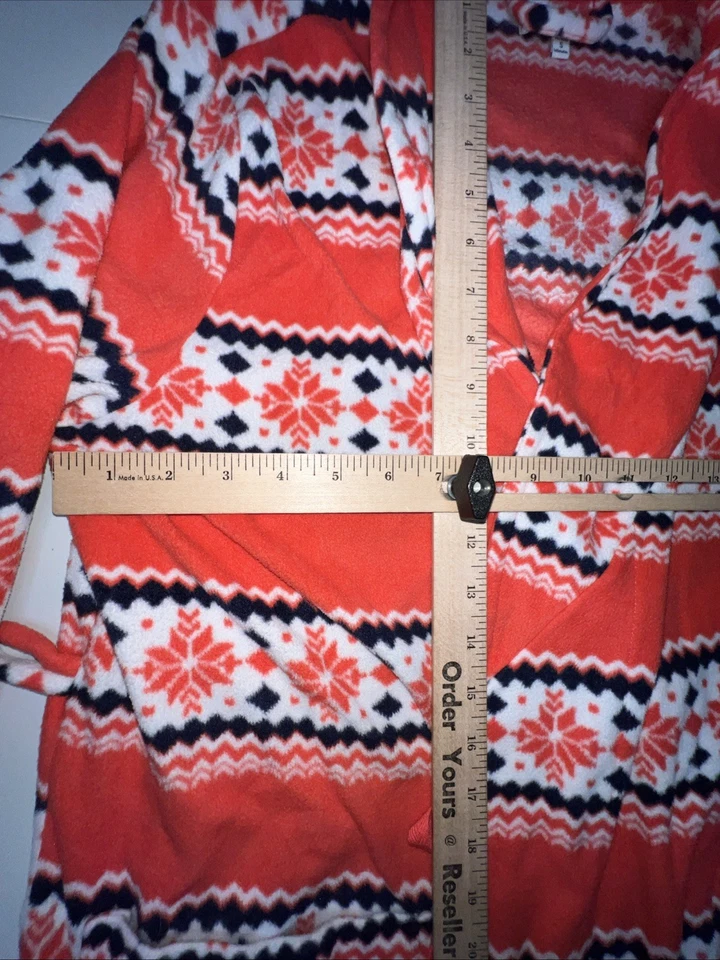 Sonoma Bata Mujer Pequeño Copo de Nieve Diseño Manga Tres Cuartos Bolsillos Salmón Foto 4 de 4