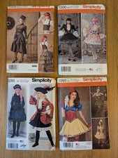 4 Simplicity Costume Patterns 8285 1300 1558 Cosplay Steampunk Fancy Dress UNCUT