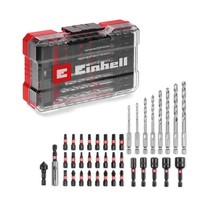 Einhell M-CASE 39-Tlg. ZubehöR-Set: Bits Bohrer Bithalter SteckschlüSsel Box