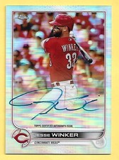 JESSE WINKER 2022 Topps Chrome Veteran Autograph Refractor #JWI Reds #d 107/499