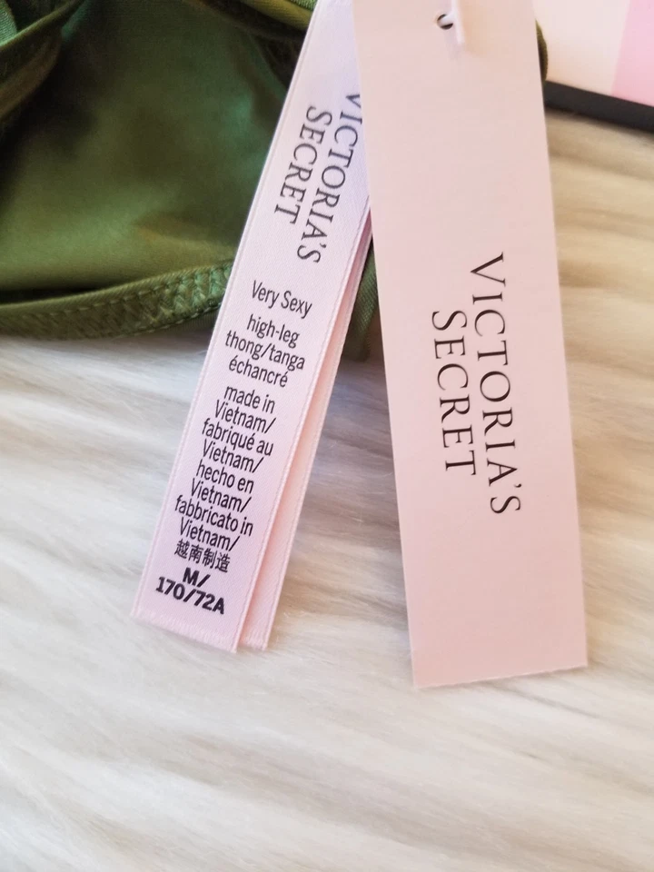 VICTORIA'S SECRET ENTRECRUZADO PIERNA ALTA TANGA PANTY MEDIO PERFECTO VERDE PERA NUEVO CON ETIQUETAS Foto 4 de 4