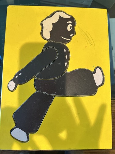 Vtg 1950’s Wooden Puzzle Gingerbread Man 5 pc Wood Tray Learning Easy 7 - Picture 2 of 16