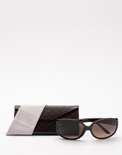 RRP €350 GUCCI Cokha Butterfly Sunglasses Leather GG Logo Temple Gradient Lense