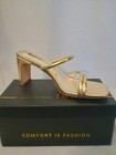 Gold Women's Heels 3.5” Sandals Open Toe Slides 9 IDIFU — photo 5