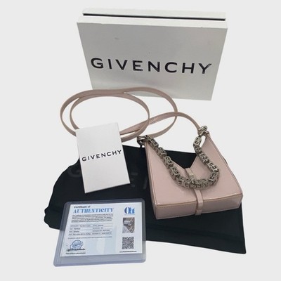 Givenchy Light Pink Leather Micro Cut Out Bag Chain Strap Detachable Long Strap