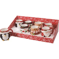 Transpac Christmas Mug Penguin Gingerbread Snowman Santa Y1594