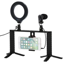 4 in 1 Phone Stabilizer Bracket Kits Video Rig Handle Tripod Mount For iPhone