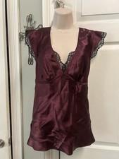 Gilligan O Malley Babydoll Top Y2K Medium Whimsigoth Fairy Grunge Lace Satin
