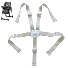 Universal High Chair Straps 5 Point Adjustable Safety Straps Gris Color