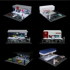 Diorama 1/64 Garage Model LED Lighting Car Showroom Scene Display Model Gifts US