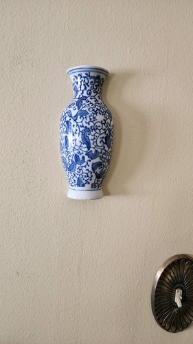 Blue And White Wall Vase